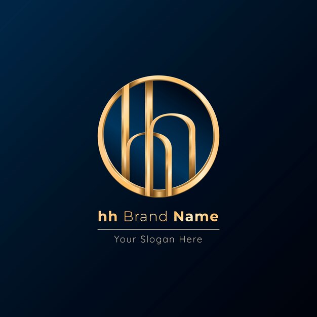 plantilla del logotipo de gradiente hh