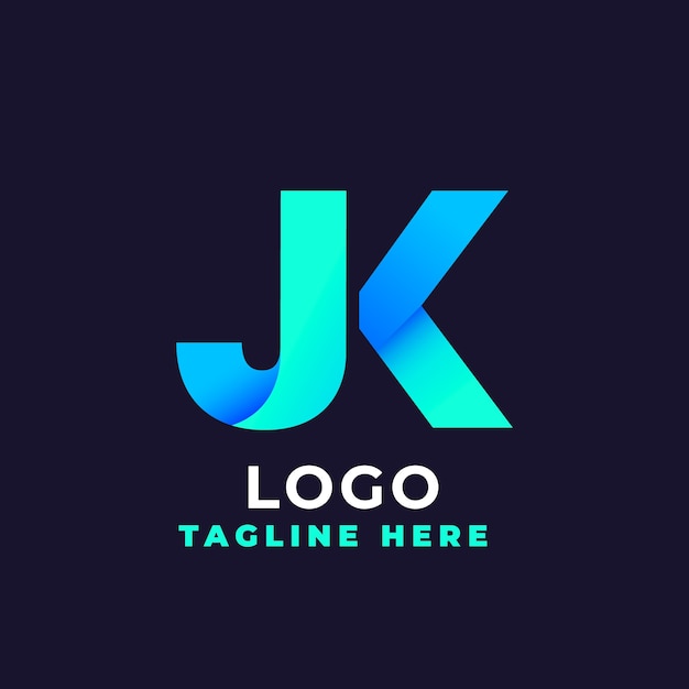 plantilla de logotipo de gradiente jk