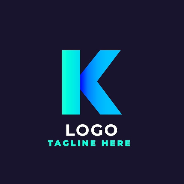 plantilla del logotipo de gradiente k