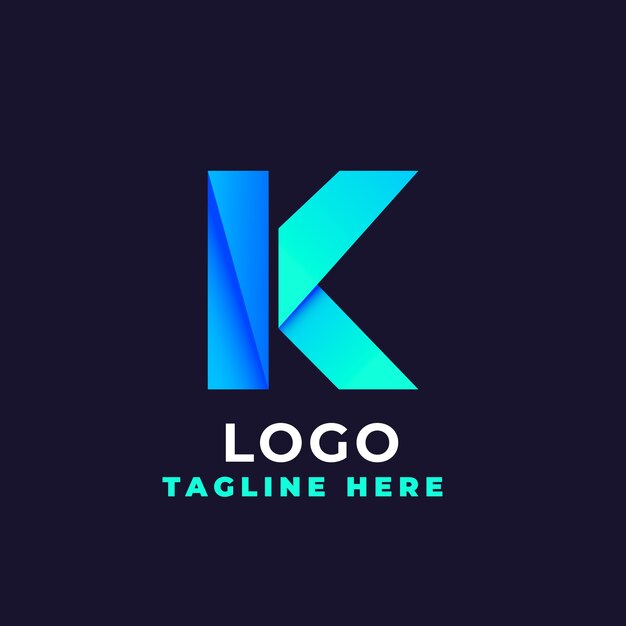 plantilla del logotipo de gradiente k