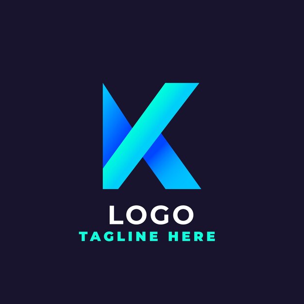 plantilla del logotipo de gradiente k