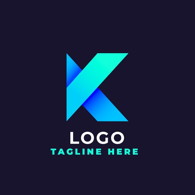 plantilla del logotipo de gradiente k