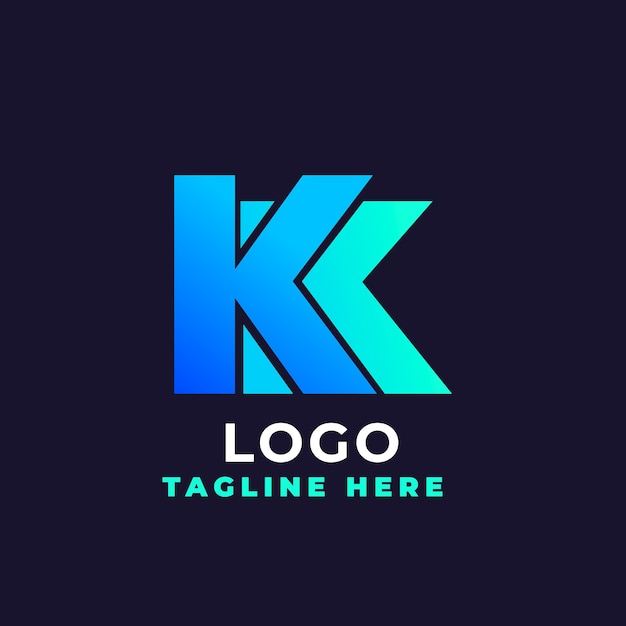 plantilla de logotipo de gradiente kk