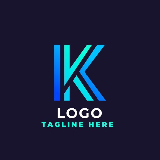 plantilla de logotipo de gradiente kk