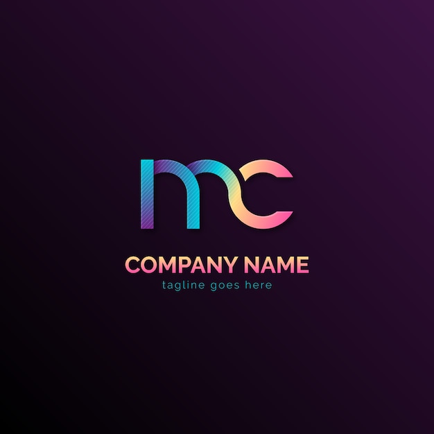 Plantilla de logotipo de gradiente mc