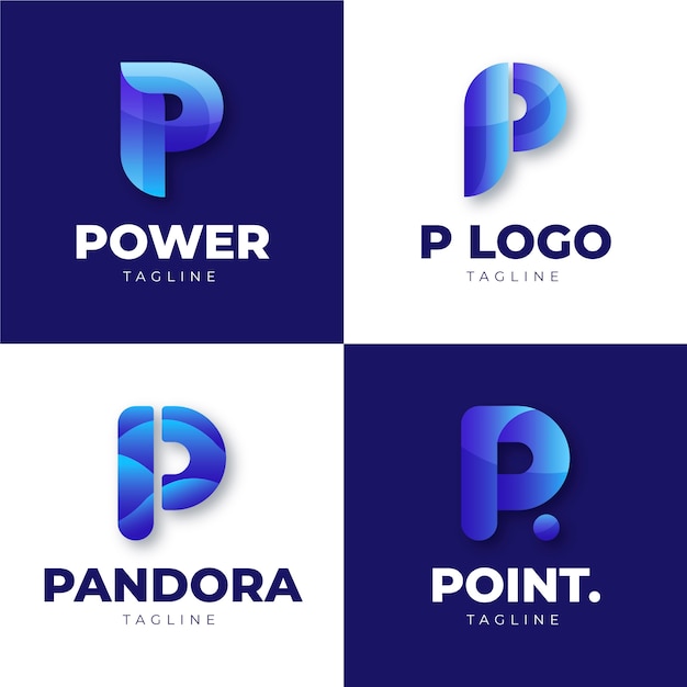 plantilla de logotipo de gradiente p