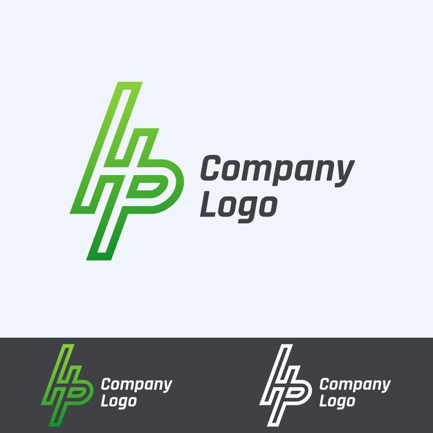 Plantilla de logotipo de gradiente ph o hp