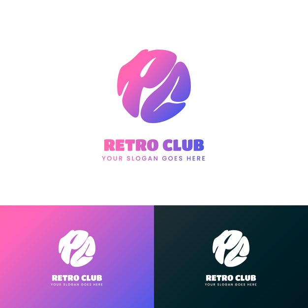 plantilla de logotipo de gradiente rc
