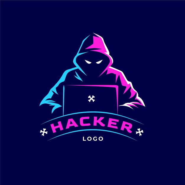 Plantilla de logotipo de hacker creativo