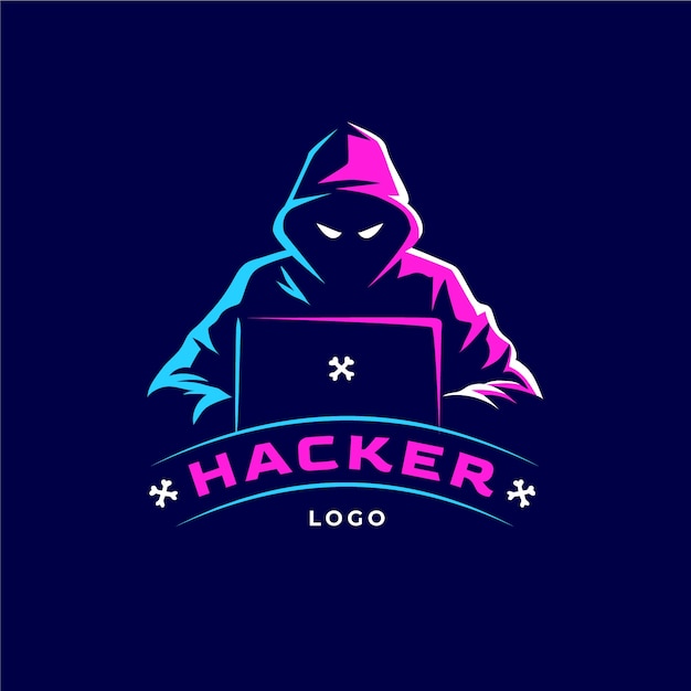 Plantilla de logotipo de hacker creativo