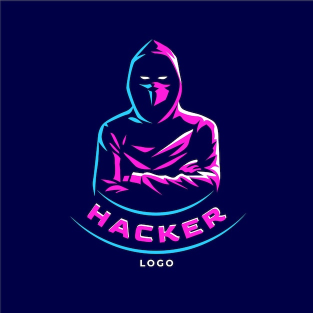 Vector gratuito plantilla de logotipo de hacker creativo