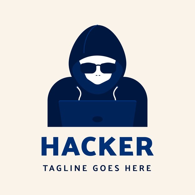Plantilla de logotipo de hacker creativo