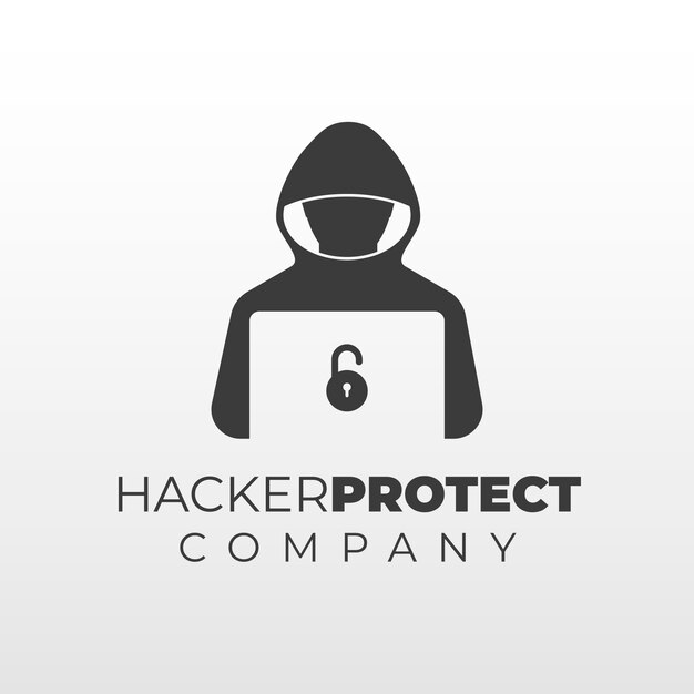 Plantilla de logotipo de hacker creativo