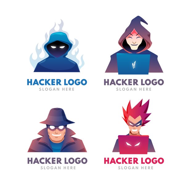 Plantilla de logotipo de hacker creativo