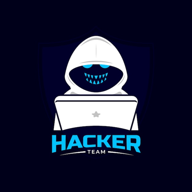 Vector gratuito plantilla de logotipo de hacker creativo