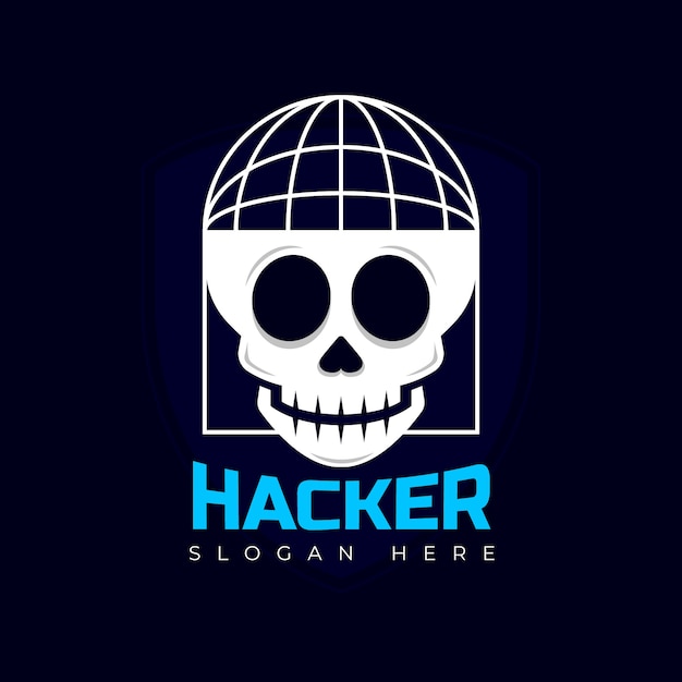 Vector gratuito plantilla de logotipo de hacker creativo