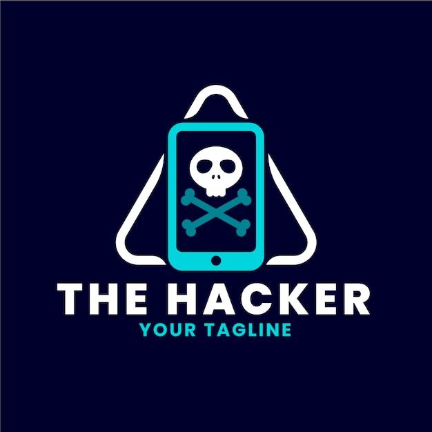 Vector gratuito plantilla de logotipo de hacker creativo