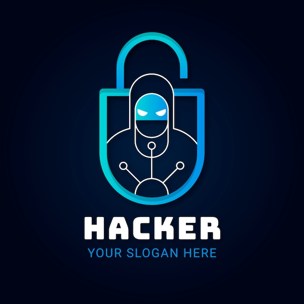 Vector gratuito plantilla de logotipo de hacker creativo