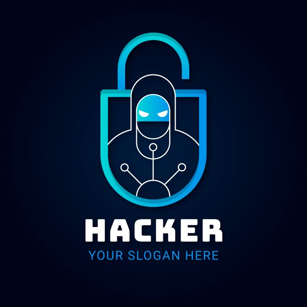 Plantilla de logotipo de hacker creativo