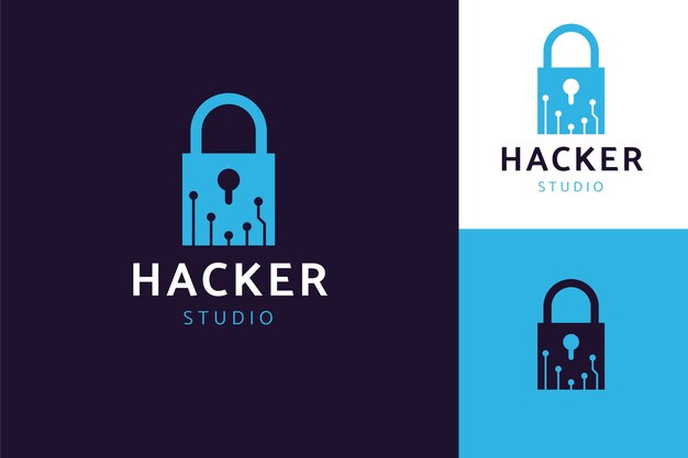 Plantilla de logotipo de hacker creativo