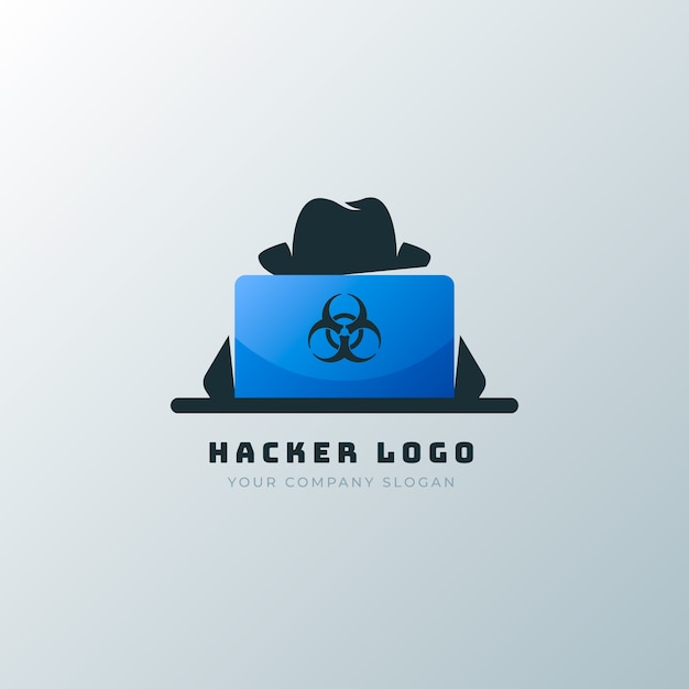 Vector gratuito plantilla de logotipo de hacker creativo