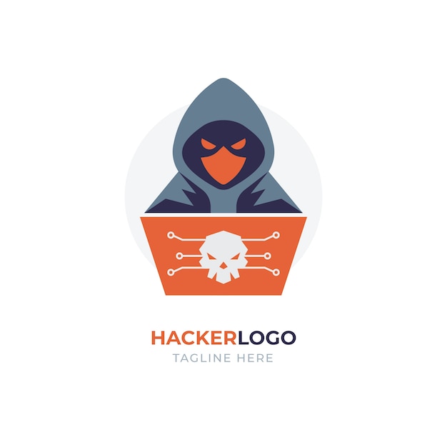 Vector gratuito plantilla de logotipo de hacker creativo