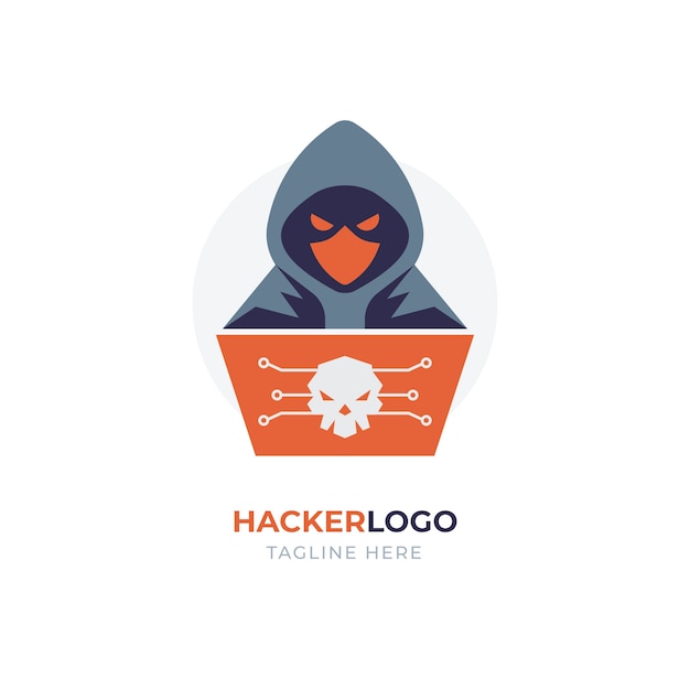 Plantilla de logotipo de hacker creativo