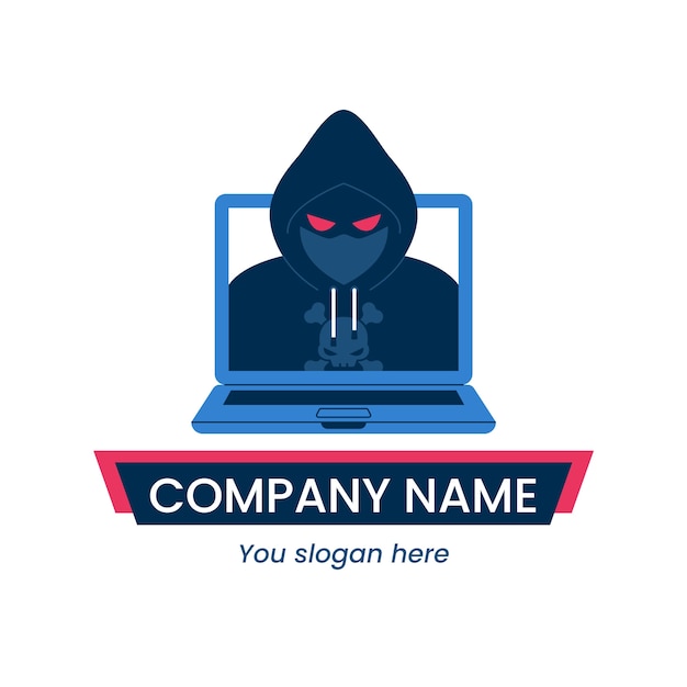 Plantilla de logotipo de hacker creativo