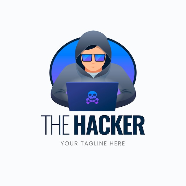 Vector gratuito plantilla de logotipo de hacker creativo