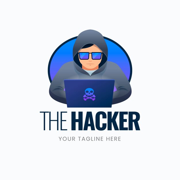 Plantilla de logotipo de hacker creativo