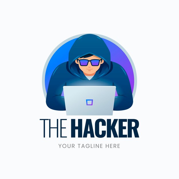 Plantilla de logotipo de hacker creativo