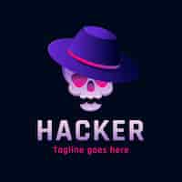 Vector gratuito plantilla de logotipo de hacker profesional