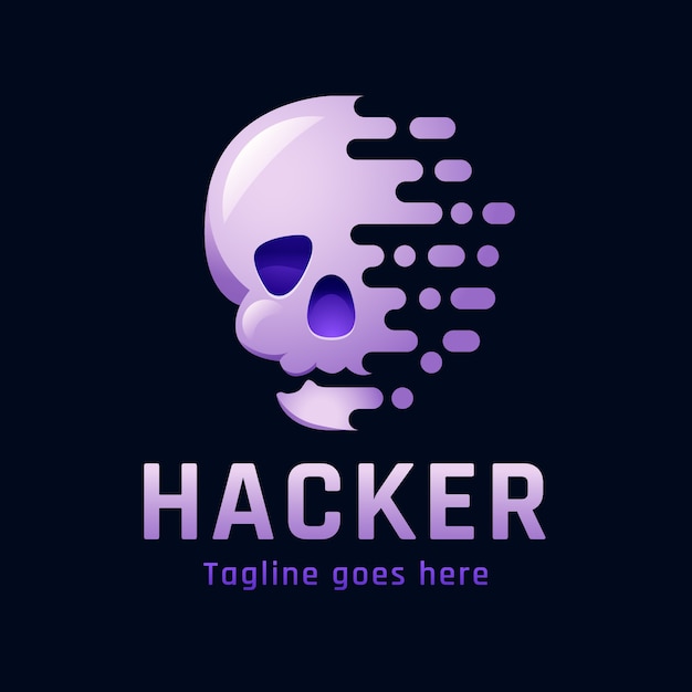 Vector gratuito plantilla de logotipo de hacker profesional