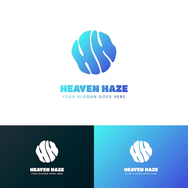 plantilla del logotipo hh de gradiente