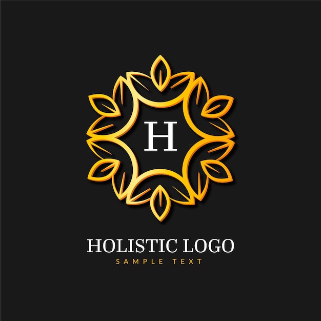 Vector gratuito plantilla de logotipo holístico detallada