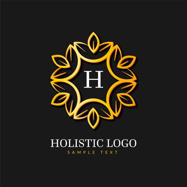 Plantilla de logotipo holístico detallada