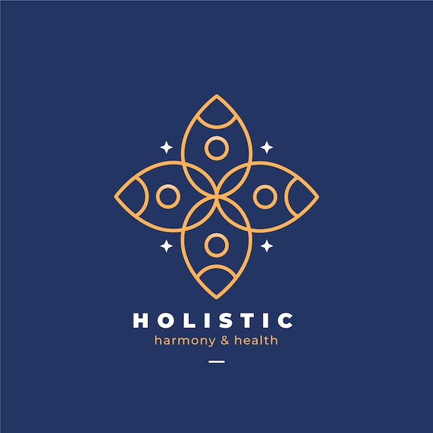 Vector gratuito plantilla de logotipo holístico detallada