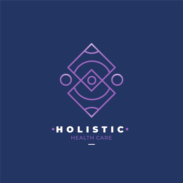 Vector gratuito plantilla de logotipo holístico detallada