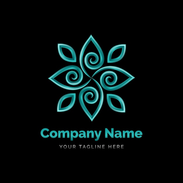 Plantilla de logotipo holístico detallada