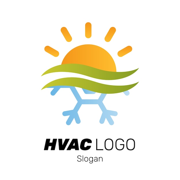 Plantilla de logotipo de hvac creativo vector gratuito