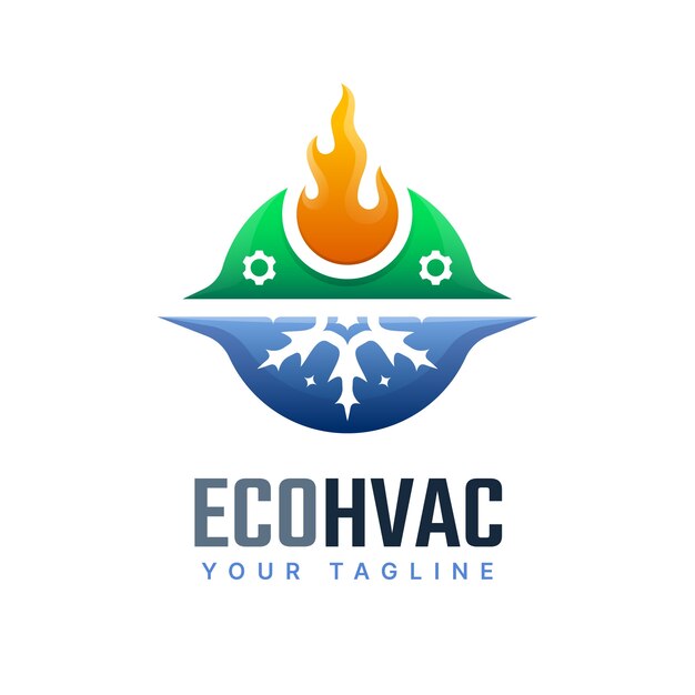 Plantilla de logotipo de hvac creativo