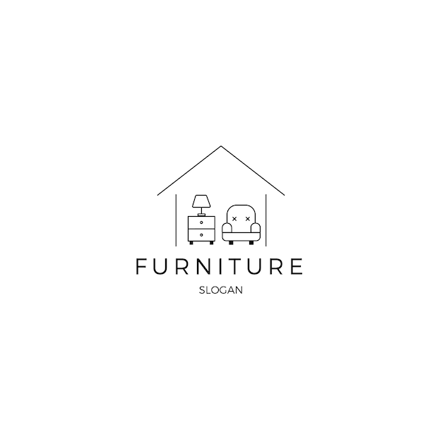 Plantilla de logotipo de identidad corporativa de muebles minimalistas