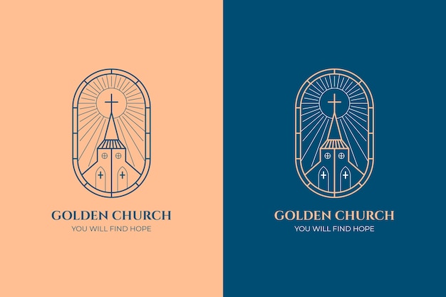 Vector gratuito plantilla de logotipo de iglesia dibujada a mano