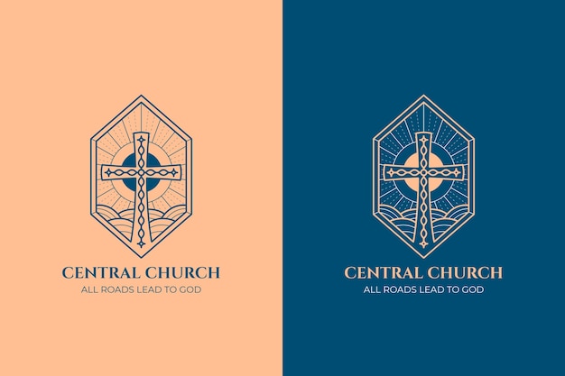 Vector gratuito plantilla de logotipo de iglesia dibujada a mano