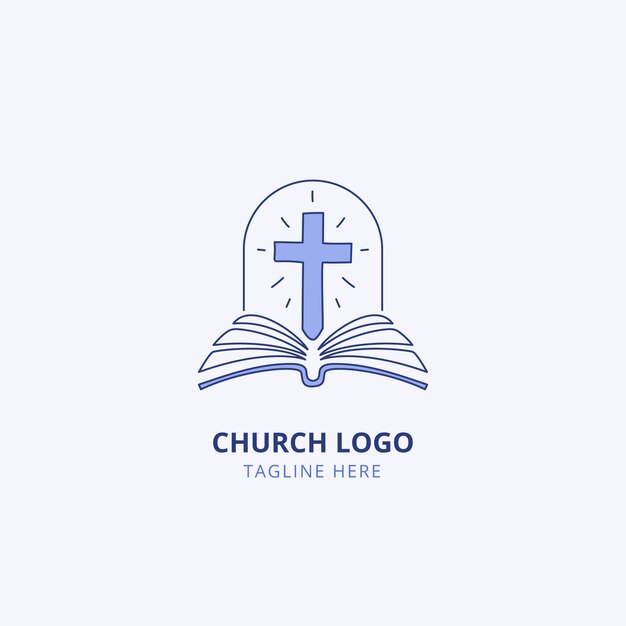 Plantilla de logotipo de iglesia dibujada a mano