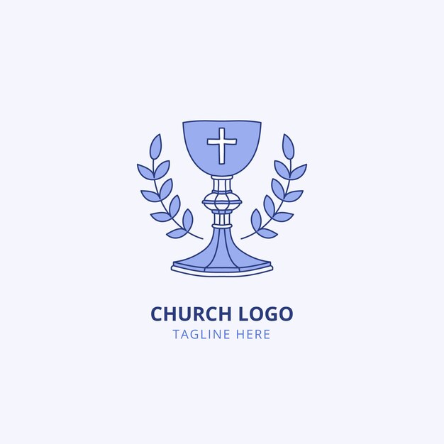 Plantilla de logotipo de iglesia dibujada a mano