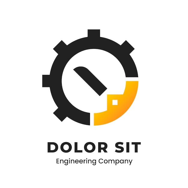 Plantilla de logotipo de ingeniería mecánica degradado