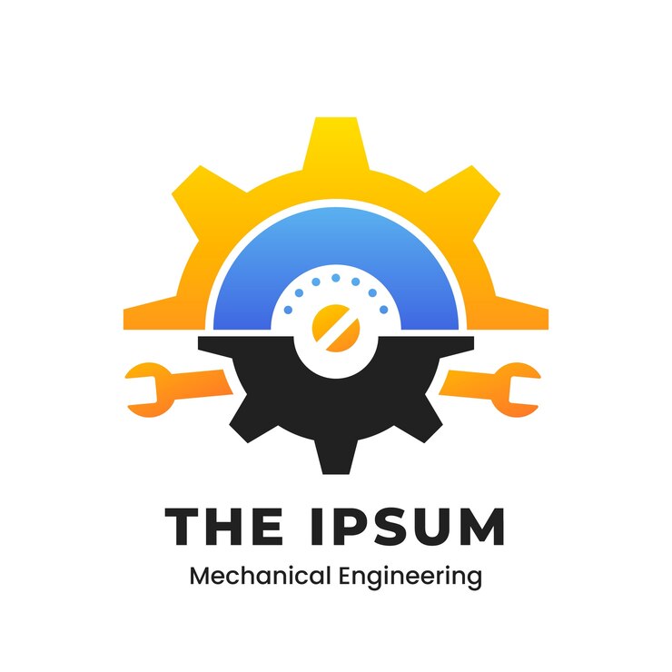 Vector gratuito plantilla de logotipo de ingeniería mecánica degradado