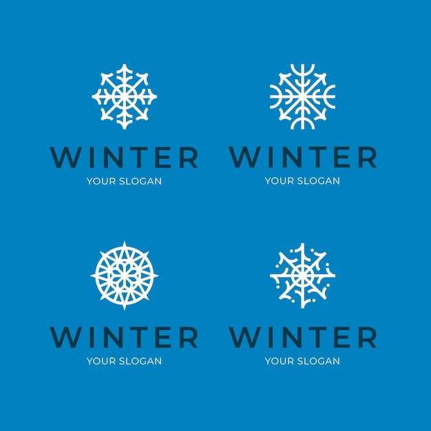 Vector gratuito plantilla de logotipo de invierno plano