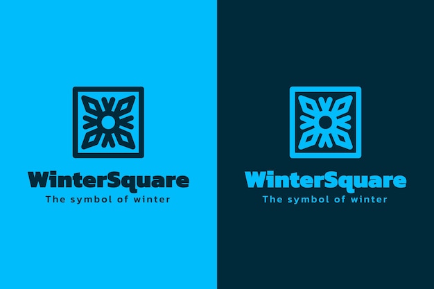 Plantilla de logotipo de invierno plano